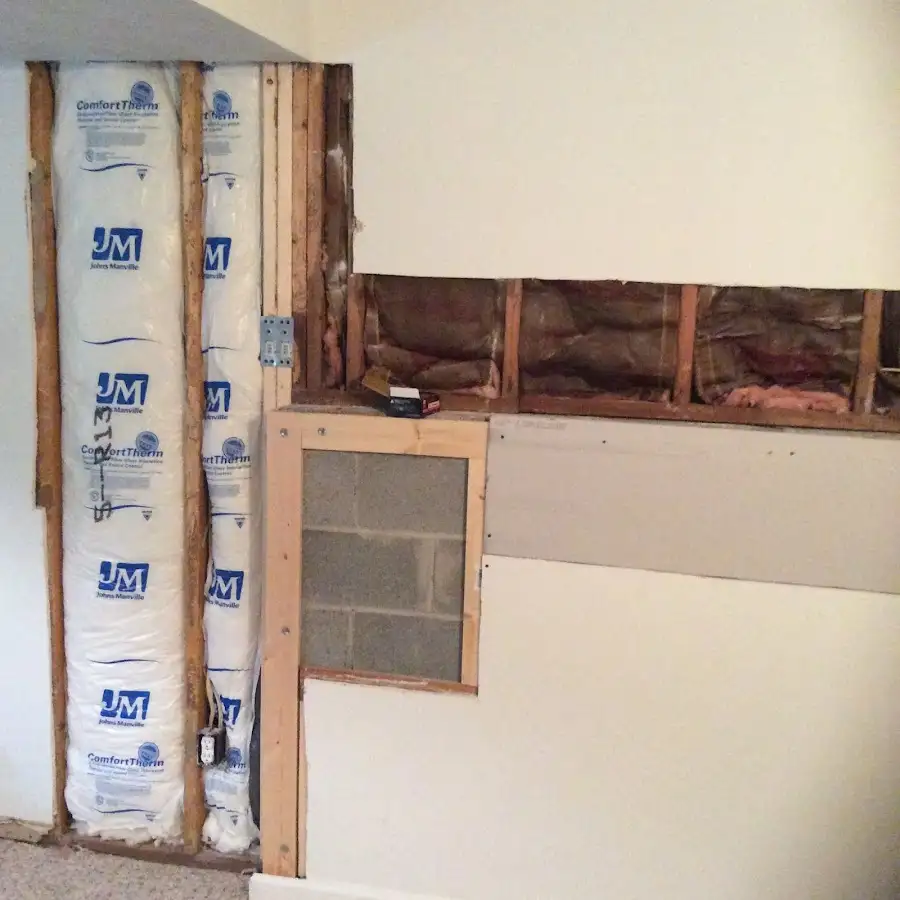 Wall insulation replacement during Contents Cleaning & Restoration in Cambria